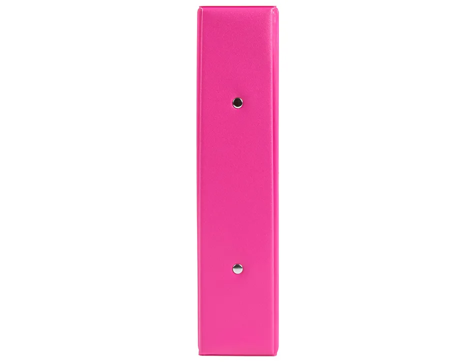 Classeur liderpapel 2 anneaux ronds 40mm a5 carton rembordé pvc coloris fuchsia