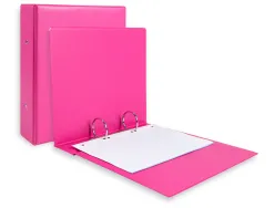 Classeur liderpapel 2 anneaux ronds 40mm a5 carton rembordé pvc coloris fuchsia