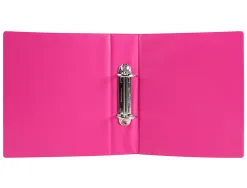 Classeur liderpapel 2 anneaux ronds 40mm a5 carton rembordé pvc coloris fuchsia