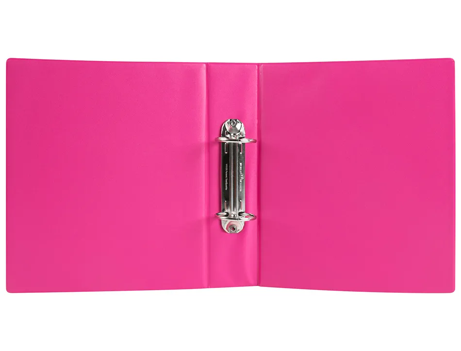 Classeur liderpapel 2 anneaux ronds 40mm a5 carton rembordé pvc coloris fuchsia