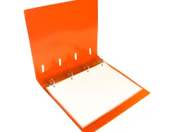 Classeur liderpapel 4 anneaux en d 25mm a4 polypropylene feuillets mobiles 100f 5x5mm coloris orange fluo
