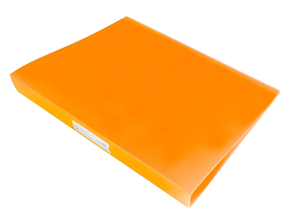 Classeur liderpapel 4 anneaux 25mm a4 260x315mm polypropylene dos 40mm porte-cartes visite coloris orange
