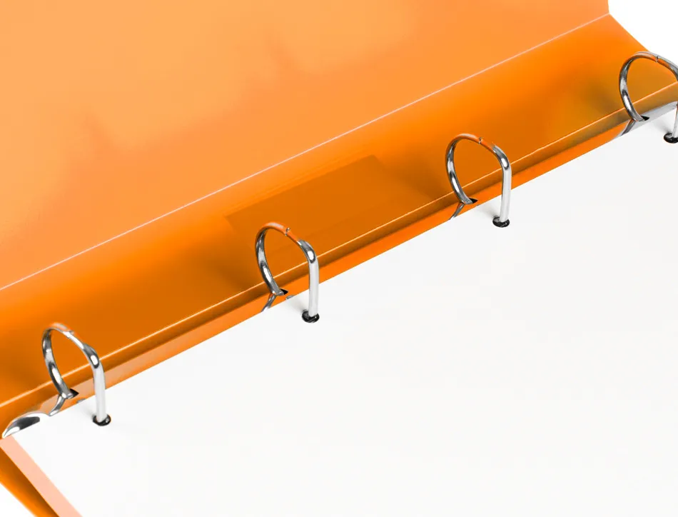Classeur liderpapel 4 anneaux 25mm a4 260x315mm polypropylene dos 40mm porte-cartes visite coloris orange