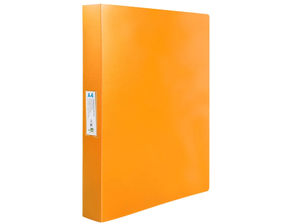 Classeur liderpapel 4 anneaux 25mm a4 260x315mm polypropylene dos 40mm porte-cartes visite coloris orange