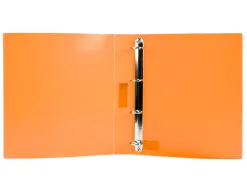 Classeur liderpapel 4 anneaux 25mm a4 260x315mm polypropylene dos 40mm porte-cartes visite coloris orange