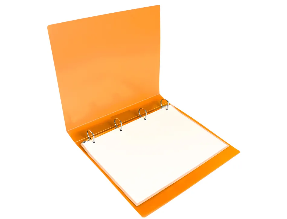 Classeur liderpapel 4 anneaux 25mm a4 260x315mm polypropylene dos 40mm porte-cartes visite coloris orange