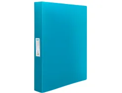 Classeur liderpapel 4 anneaux 25mm a4 260x315mm polypropylene dos 40mm porte-cartes visite coloris bleu