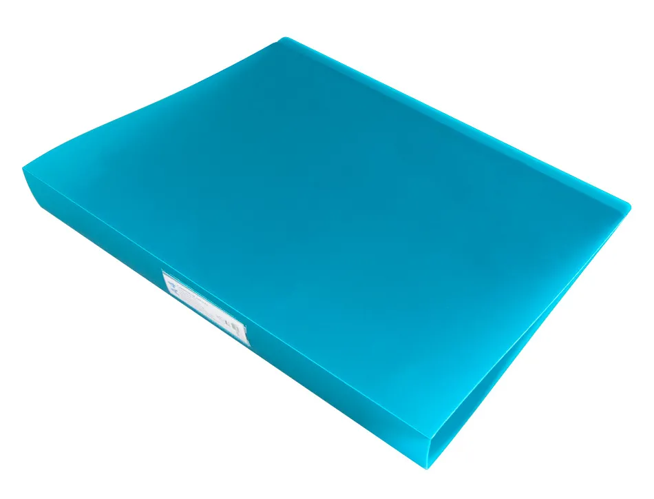 Classeur liderpapel 4 anneaux 25mm a4 260x315mm polypropylene dos 40mm porte-cartes visite coloris bleu