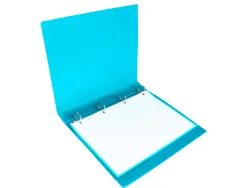 Classeur liderpapel 4 anneaux 25mm a4 260x315mm polypropylene dos 40mm porte-cartes visite coloris bleu