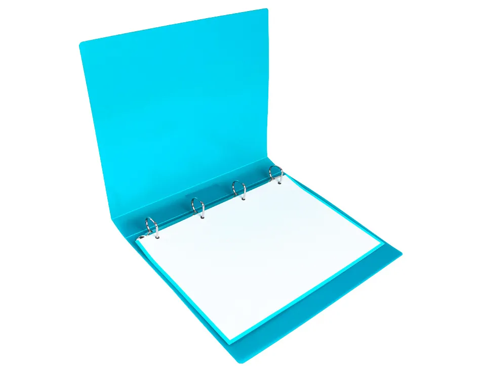 Classeur liderpapel 4 anneaux 25mm a4 260x315mm polypropylene dos 40mm porte-cartes visite coloris bleu