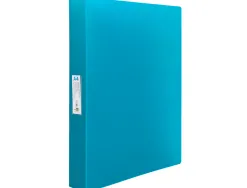 Classeur liderpapel 4 anneaux 25mm a4 260x315mm polypropylene dos 40mm porte-cartes visite coloris bleu