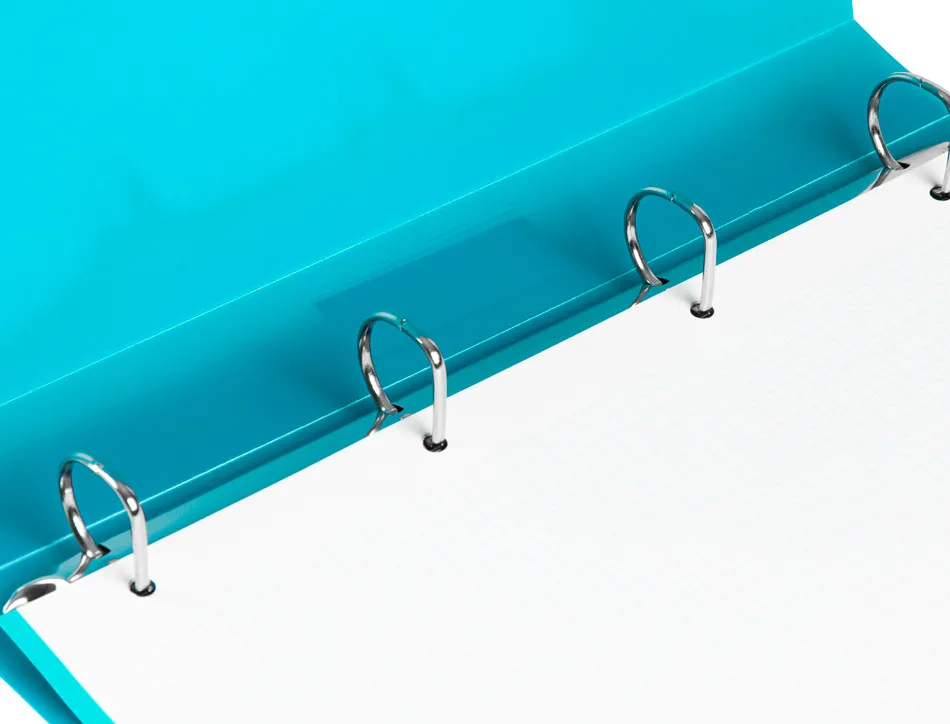 Classeur liderpapel 4 anneaux 25mm a4 260x315mm polypropylene dos 40mm porte-cartes visite coloris bleu