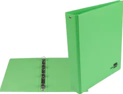 Classeur liderpapel 4 anneaux ronds 25mm a5 carton rembordé pvc coloris vert pistache