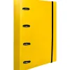 Classeur liderpapel 4 anneaux en d 25mm a4 polypropylene feuillets mobiles 100f 5x5mm coloris jaune fluo