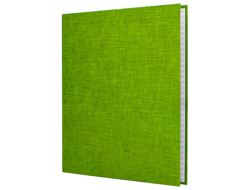Classeur liderpapel 4 anneaux ronds 25mm a4+ carton rembordé paper coat coloris vert clair