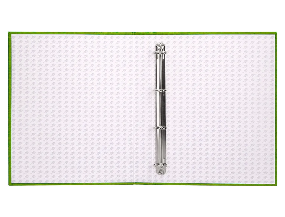 Classeur liderpapel 4 anneaux ronds 25mm a4+ carton rembordé paper coat coloris vert clair