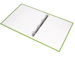 Classeur liderpapel 4 anneaux ronds 25mm a4+ carton rembordé paper coat coloris vert clair