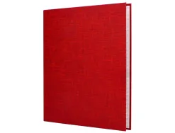 Classeur liderpapel 4 anneaux ronds 25mm a4+ carton rembordé paper coat coloris rouge