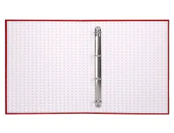 Classeur liderpapel 4 anneaux ronds 25mm a4+ carton rembordé paper coat coloris rouge