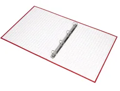 Classeur liderpapel 4 anneaux ronds 25mm a4+ carton rembordé paper coat coloris rouge