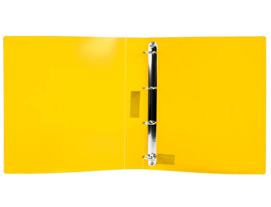 Classeur liderpapel 4 anneaux 25mm a4 260x315mm polypropylene dos 40mm porte-cartes visite coloris jaune