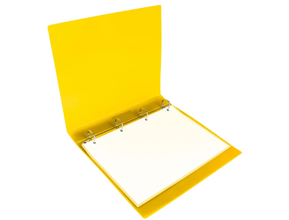 Classeur liderpapel 4 anneaux 25mm a4 260x315mm polypropylene dos 40mm porte-cartes visite coloris jaune
