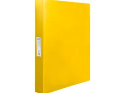 Classeur liderpapel 4 anneaux 25mm a4 260x315mm polypropylene dos 40mm porte-cartes visite coloris jaune