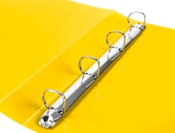 Classeur liderpapel 4 anneaux 25mm a4 260x315mm polypropylene dos 40mm porte-cartes visite coloris jaune