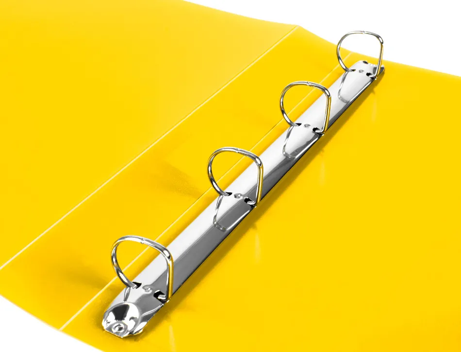 Classeur liderpapel 4 anneaux 25mm a4 260x315mm polypropylene dos 40mm porte-cartes visite coloris jaune