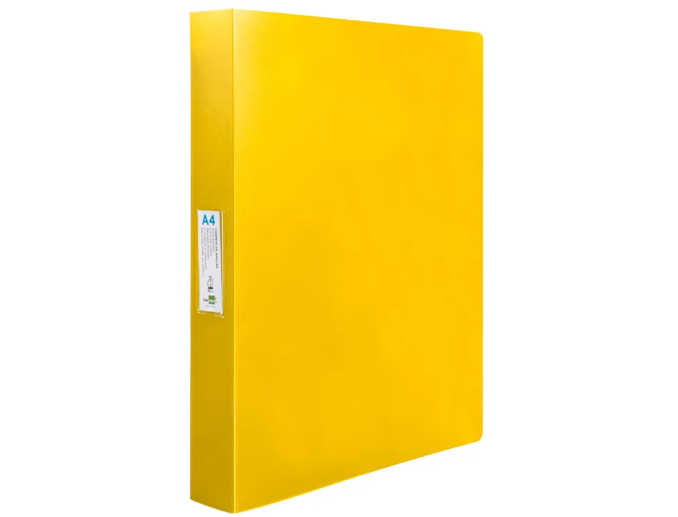 Classeur liderpapel 4 anneaux 25mm a4 260x315mm polypropylene dos 40mm porte-cartes visite coloris jaune