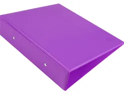 Classeur liderpapel 2 anneaux ronds 40mm a5 carton rembordé pvc coloris violet