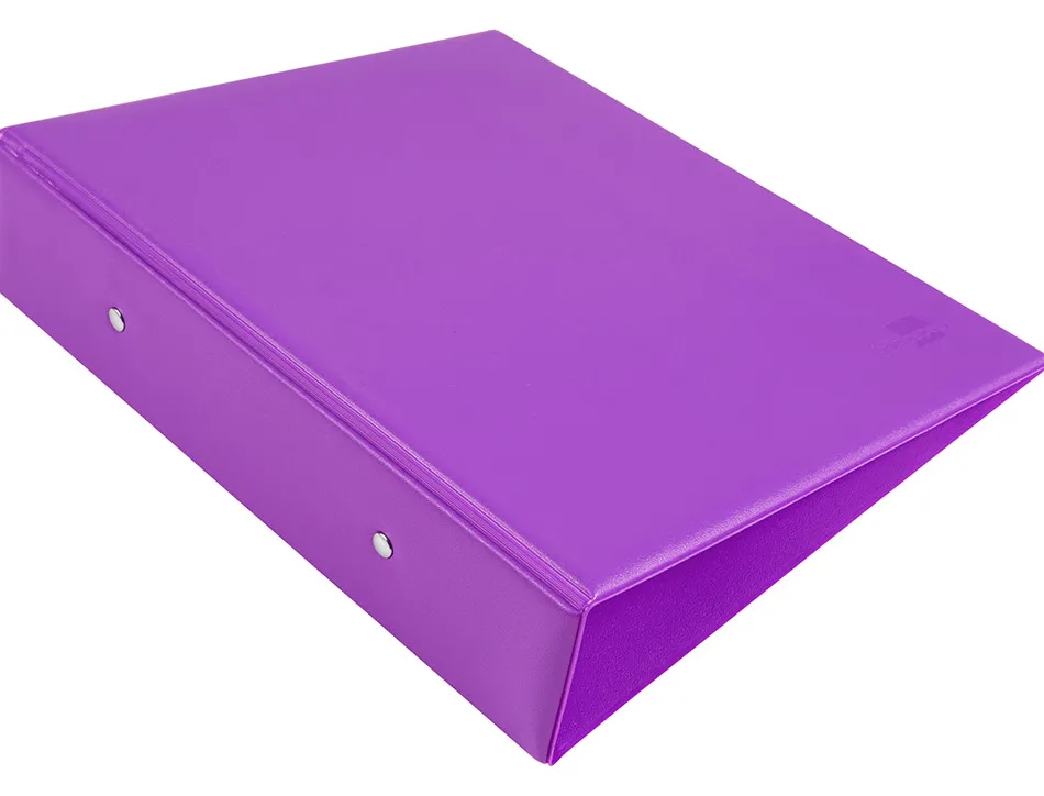 Classeur liderpapel 2 anneaux ronds 40mm a5 carton rembordé pvc coloris violet