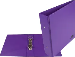 Classeur liderpapel 2 anneaux ronds 40mm a5 carton rembordé pvc coloris violet
