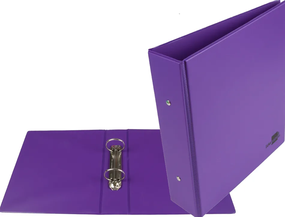 Classeur liderpapel 2 anneaux ronds 40mm a5 carton rembordé pvc coloris violet