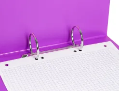 Classeur liderpapel 2 anneaux ronds 40mm a5 carton rembordé pvc coloris violet