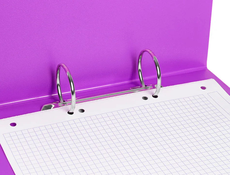 Classeur liderpapel 2 anneaux ronds 40mm a5 carton rembordé pvc coloris violet