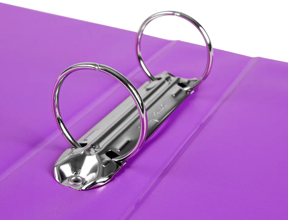 Classeur liderpapel 2 anneaux ronds 40mm a5 carton rembordé pvc coloris violet