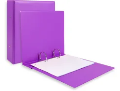 Classeur liderpapel 2 anneaux ronds 40mm a5 carton rembordé pvc coloris violet
