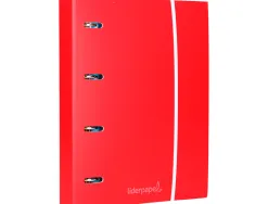 Classeur liderpapel série multilider 4 anneaux ronds 40mm a4 carton rembordé feuillets mobiles quadrillage 5mm 120f 80g