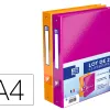 Classeur oxford bicolor recycl+ a4 4 anneaux dos de 40mm 280x320mm coloris assortis