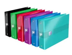 Classeur oxford color life 2 anneaux 25mm carte pelliculée a5 245x165mm 8 coloris assortis