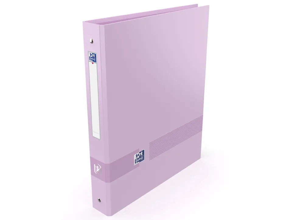 Classeur oxford color life a4+ dos 40mm 4 anneaux ronds coloris pastel assortis