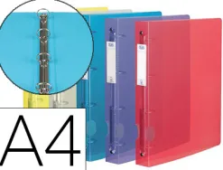 Classeur oxford hawaï 4 anneaux ronds 15mm polypropylène supérieur 10/10e 310x245mm dos 20mm étiquette coloris assortis