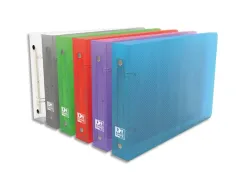 Classeur oxford hawaï 2 anneaux ronds 25mm a5 à l'italienne 240x160mm polypropylène 7/10e dos 30mm coloris assortis