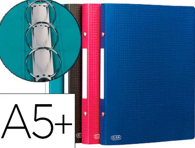 Classeur oxford memphis 2 anneaux ronds 15mm polypropylène 5/10e 170x220mm dos 20mm 60f coloris assortis
