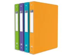 Classeur oxford memphis 4 anneaux ronds 30mm polypropylène 10/10e dos 40mm étiquette dos coloris assortis style
