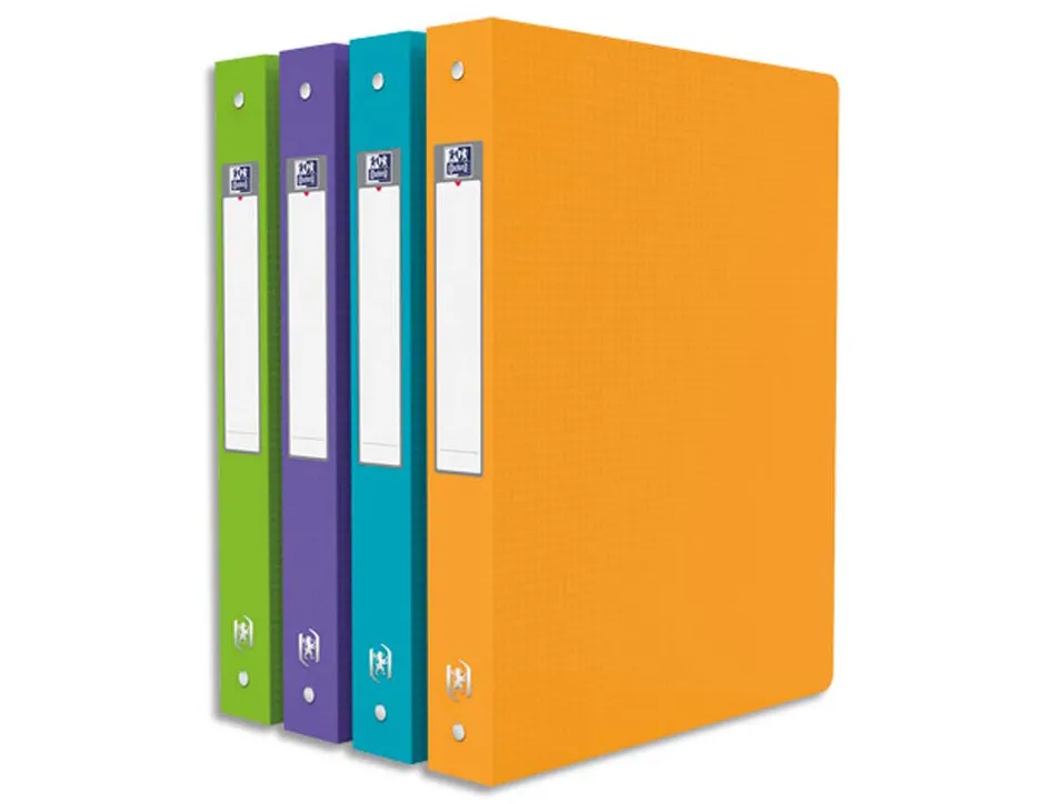 Classeur oxford memphis 4 anneaux ronds 30mm polypropylène 10/10e dos 40mm étiquette dos coloris assortis style