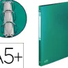 Classeur oxford memphis 4 anneaux ronds 15mm polypropylène 5/10e toucher satiné dos 20mm étiquette dos coloris vert