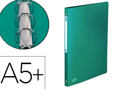 Classeur oxford memphis 4 anneaux ronds 15mm polypropylène 5/10e toucher satiné dos 20mm étiquette dos coloris vert