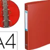 Classeur oxford memphis 4 anneaux ronds 30mm polypropylène 10/10e dos 40mm étiquette dos coloris rouge